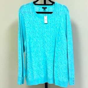 Talbots Aqua Cable Knit Sweater